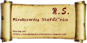Mindszenty Stefánia névjegykártya